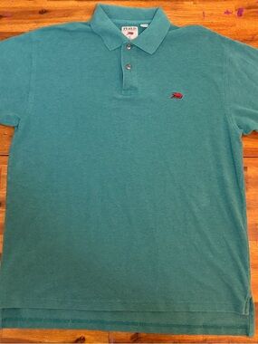 Perlis Teal Short-Sleeve Polo with Embroidered Chest Logo